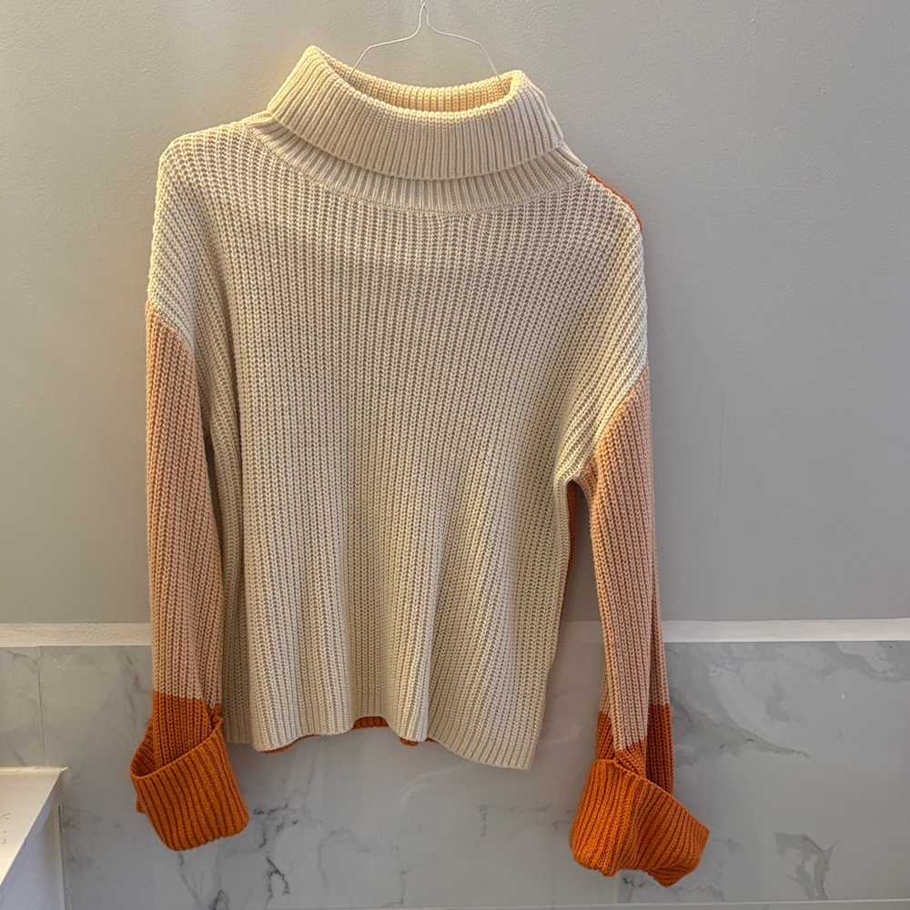 Simple Multicolor Turtleneck Sweater